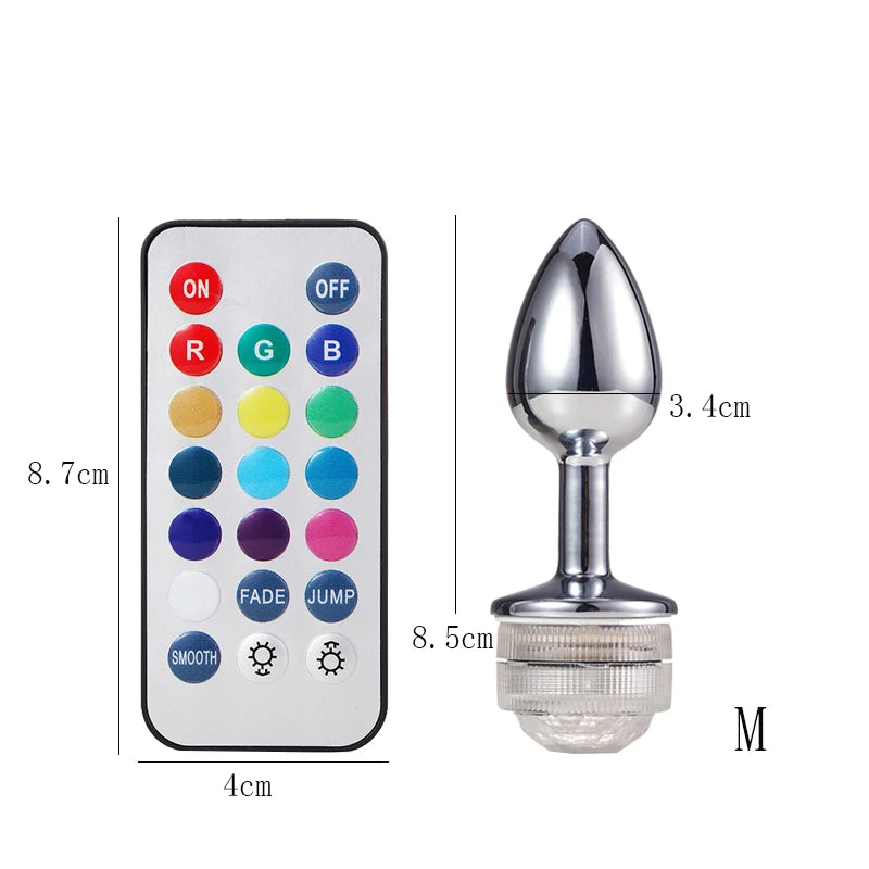 Led Butt Plug Metal Anal Plug with Led Light. (Tapón anal de metal con luz LED)