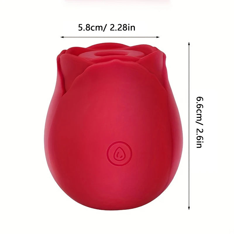Rose Shape Vagina Sucking Vibrator. Intimate Good Nipple Sucker. Oral Licking Clitoris Stimulation. (Vibrador succionador vaginal con forma de rosa. Succionador de pezones íntimo. Estimulación del clítoris con lamido oral).