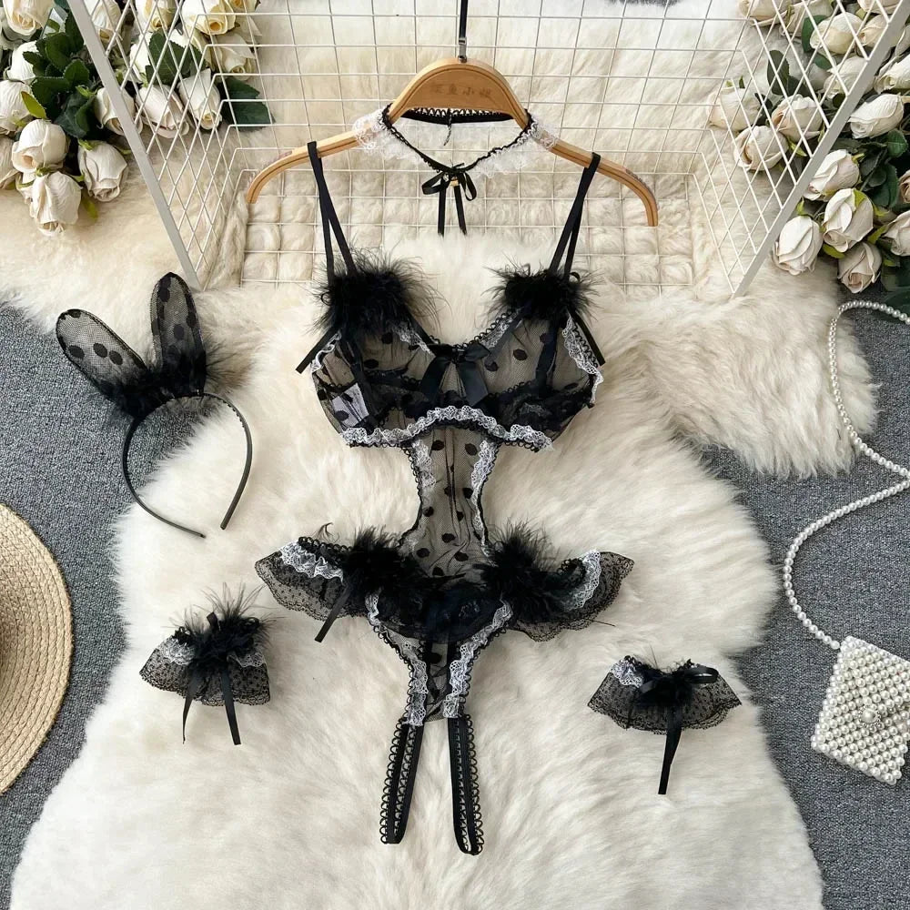 Tornova Sexy Uniform Lingerie Set Women's Underwear Sexy Lingerie Outfit. (Conjunto de lencería sexy Tornova, ropa interior femenina, lencería sexy, conjunto de sujetador, lencería, juego exótico, uniforme, ropa interior).