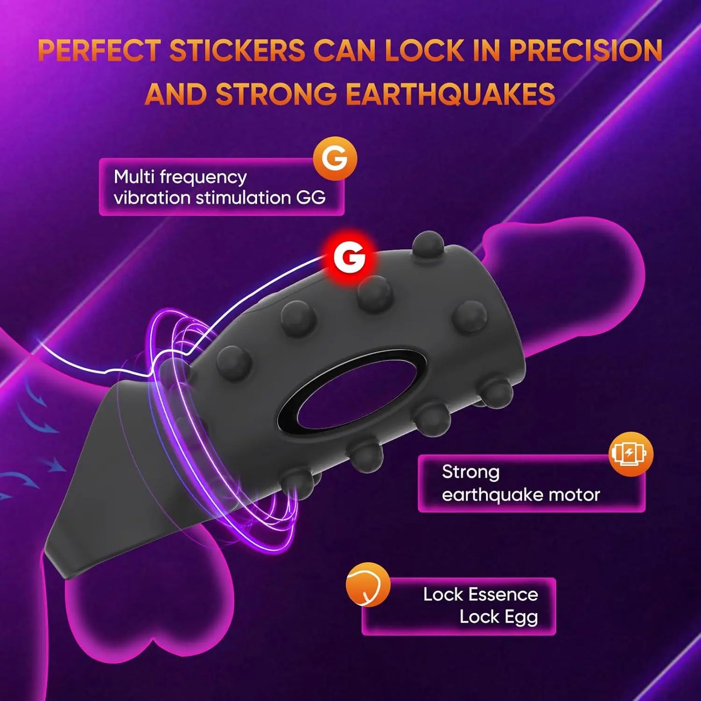 Vibrating Penis Sleeve, Cock Ring, G Spot Stimulate, Delay Ejaculation.(Funda vibratoria y anillo para el pene, estimulación del punto G, retraso de la eyaculación).