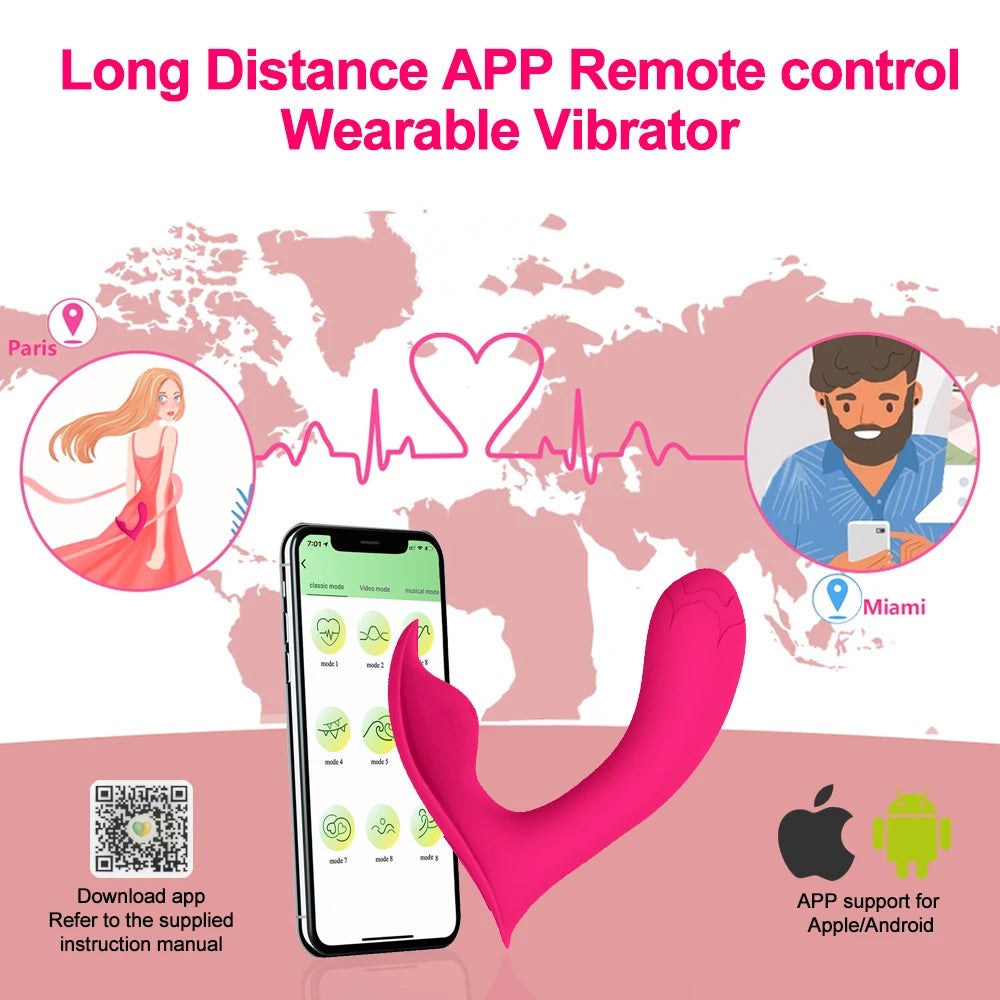Bluetooth Wearable Vibrator G Spot Clitoral Vaginal Massage Masturbator. (Vibrador portátil Bluetooth, masturbador masajeador vaginal, de clítoris, y punto G).