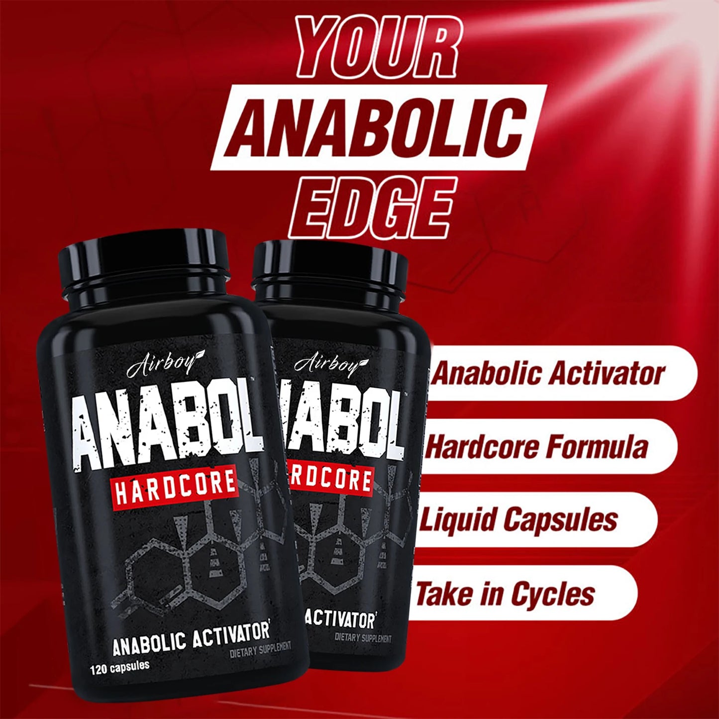 ANABOLIC - Men's Health Support Supplements - 120 Capsules (ANABOLIC - Suplementos para la salud masculina - 120 cápsulas)