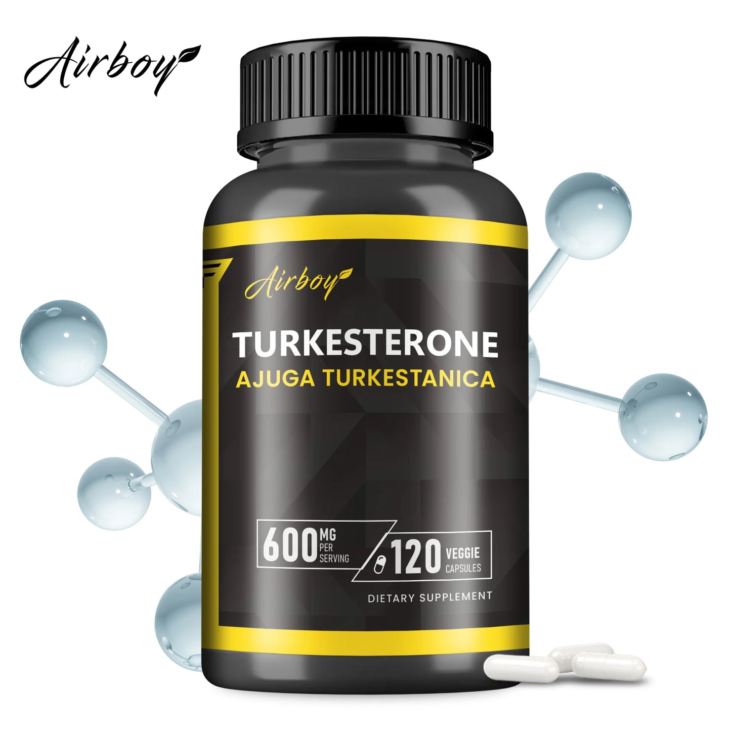 Turkesterone Supplement - Improves Male Performance, Endurance, Motivation, Focus & Muscle Mass. (Suplemento de turkesterona: mejora el rendimiento masculino, la resistencia, la motivación, la concentración y la masa muscular).