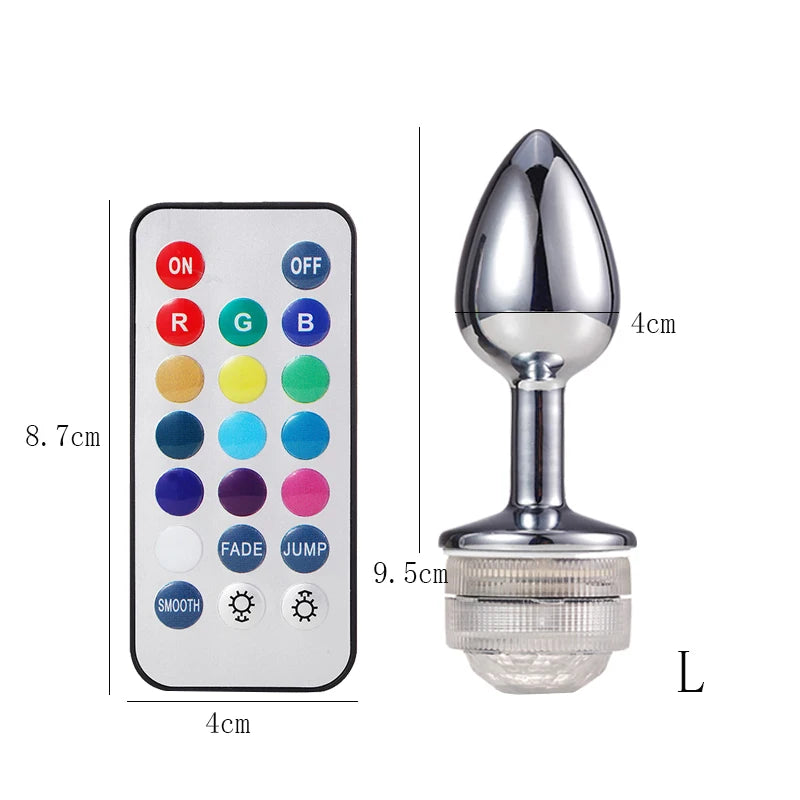 Led Butt Plug Metal Anal Plug with Led Light. (Tapón anal de metal con luz LED)