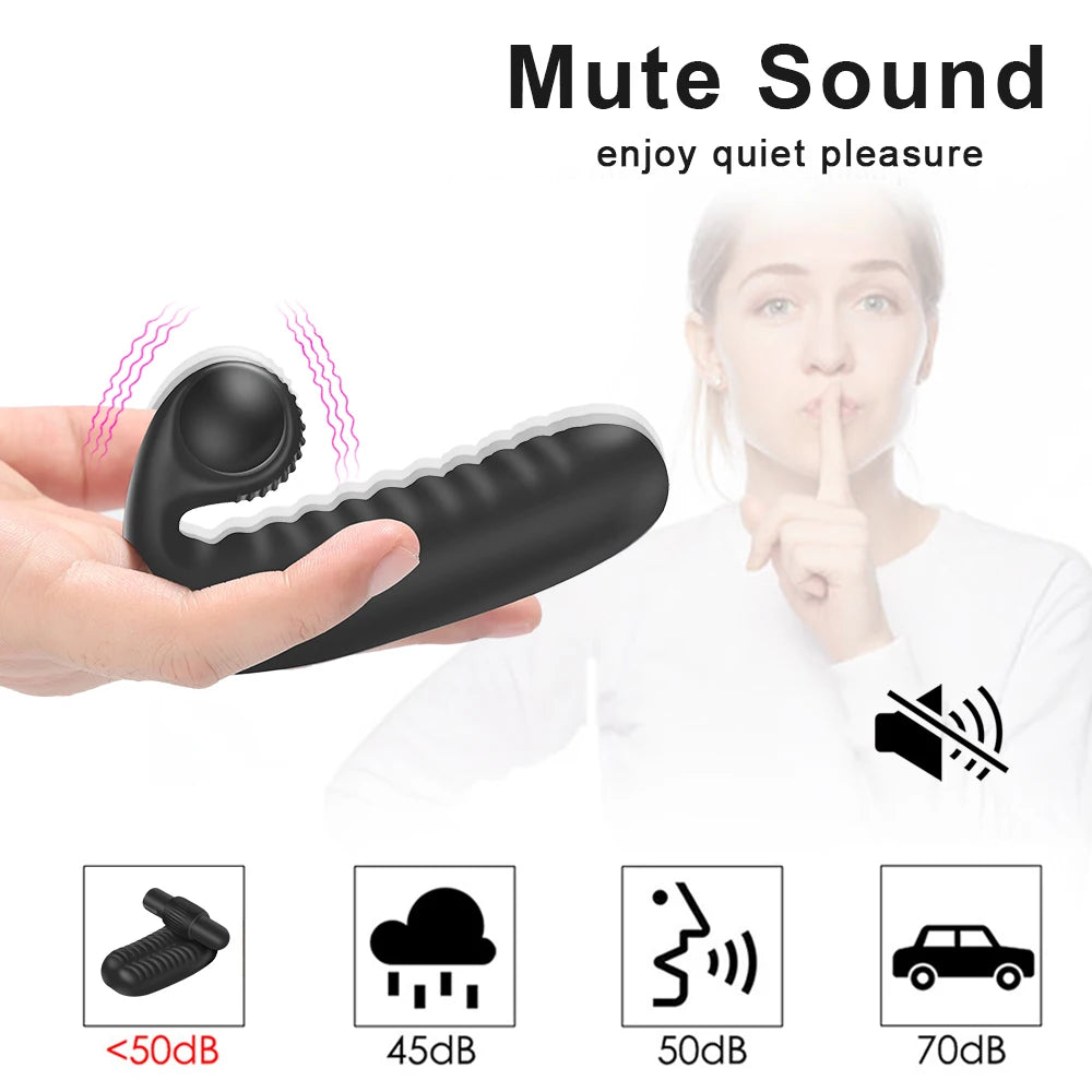 Female Finger Sleeve Vibrator for G Spot Massage and Clit Stimulation.  (Vibrador femenino con funda de dedos para masaje del punto G y estimulación del clítoris)
