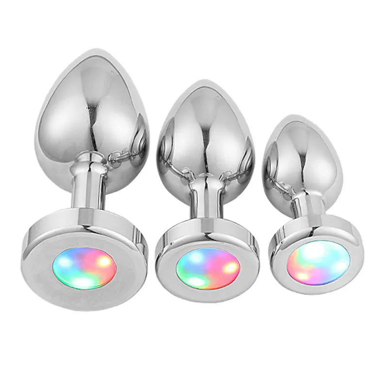 Led Butt Plug Metal Anal Plug with Led Light. (Tapón anal de metal con luz LED)
