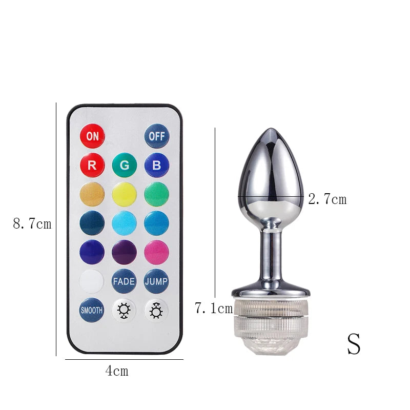 Led Butt Plug Metal Anal Plug with Led Light. (Tapón anal de metal con luz LED)