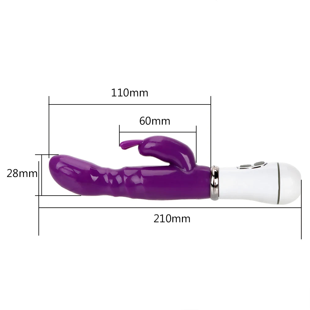 Female Rabbit Vibrator, Masturbator, and G-spot Massager ( Vibrador tipo conejo, masturbador y masajeador del punto G para mujer)