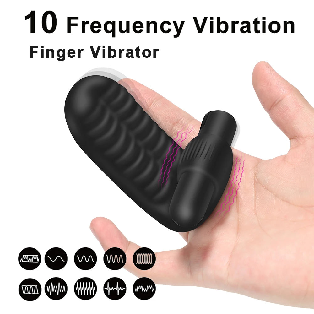 Female Finger Sleeve Vibrator for G Spot Massage and Clit Stimulation.  (Vibrador femenino con funda de dedos para masaje del punto G y estimulación del clítoris)