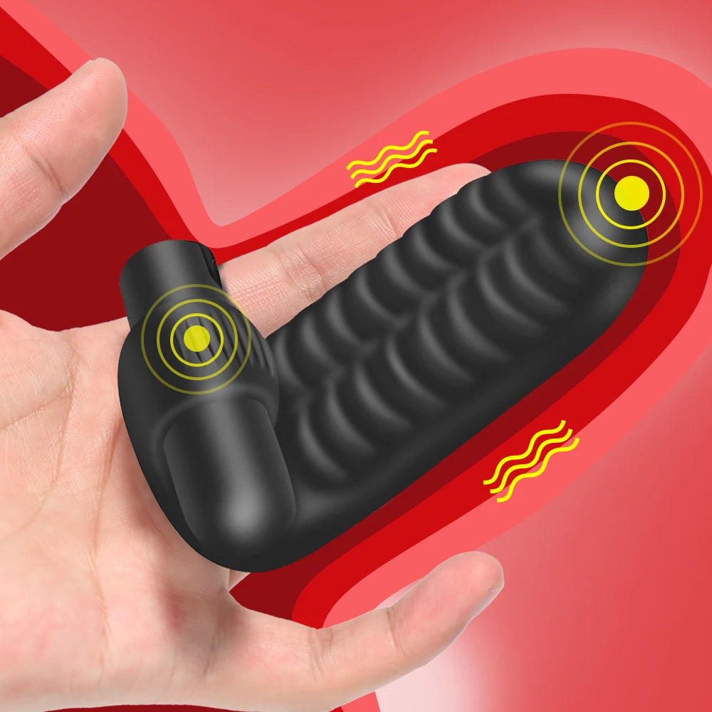 Female Finger Sleeve Vibrator for G Spot Massage and Clit Stimulation.  (Vibrador femenino con funda de dedos para masaje del punto G y estimulación del clítoris)