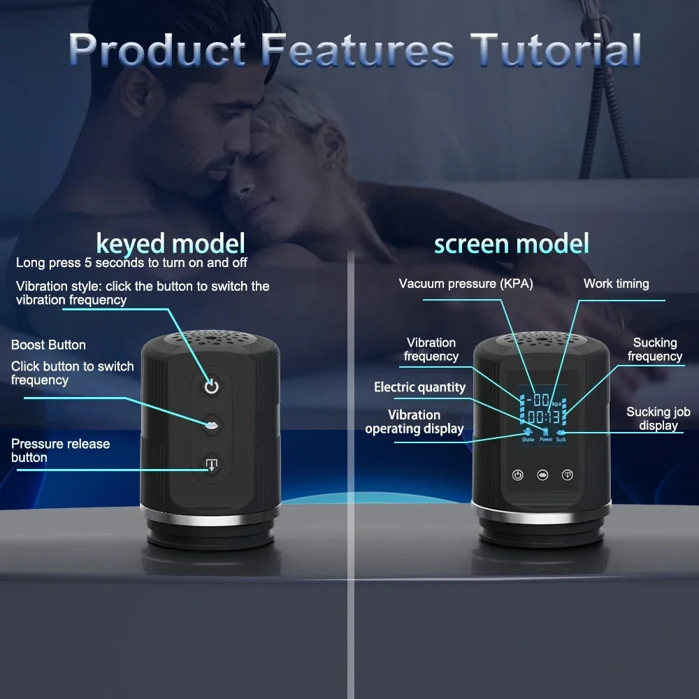 Automatic Penis Enlargement Pump for Men.  Dilate Trainer Penis Vacuum Pump. (Bomba automática para alargamiento de pene para hombres. Bomba de vacío para dilatación de pene).
