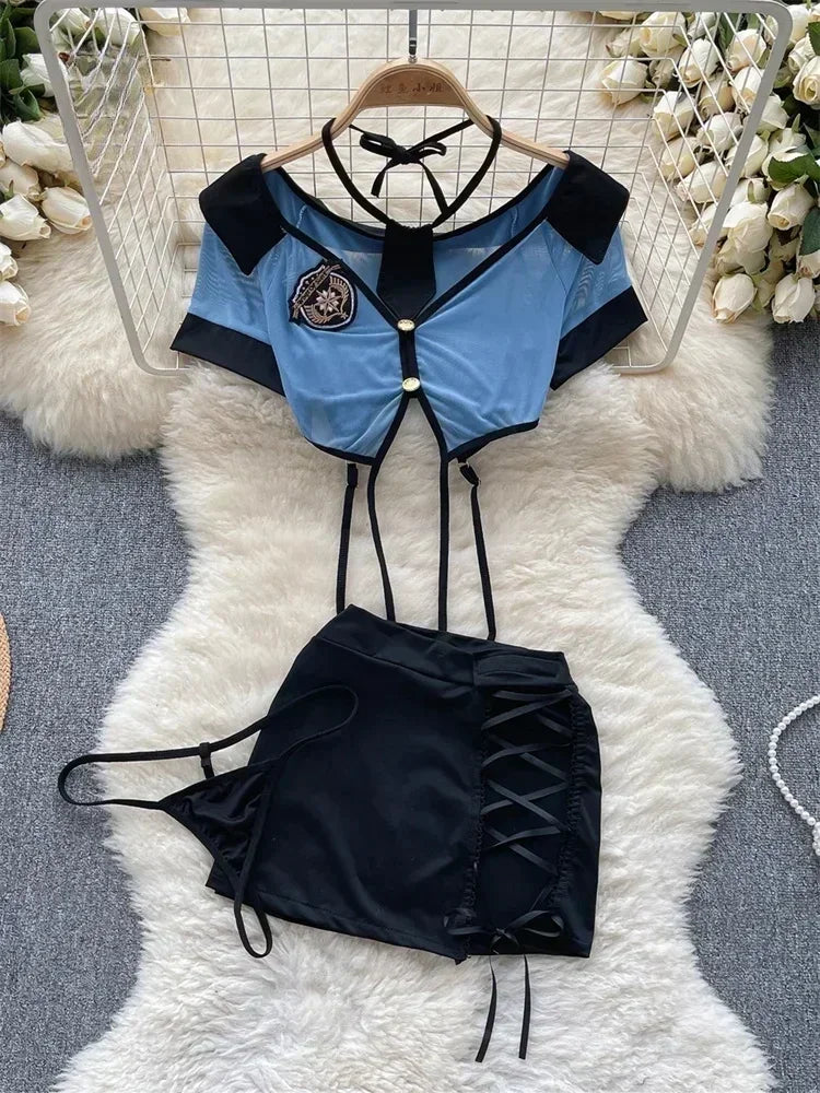 Tornova Sexy Uniform Lingerie Set Women's Underwear Sexy Lingerie Outfit. (Conjunto de lencería sexy Tornova, ropa interior femenina, lencería sexy, conjunto de sujetador, lencería, juego exótico, uniforme, ropa interior).