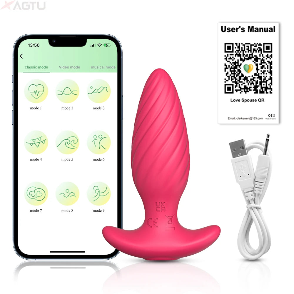 Vibrating Anal Plug and Male Prostate Massager. Includes iPhone / Android App ( Vibrador anal y masajeador de próstata masculino. Incluye app para iPhone/Android)