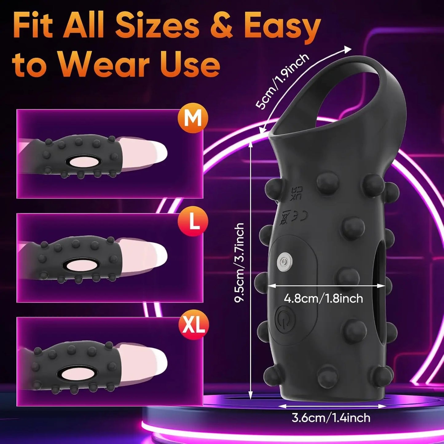 Vibrating Penis Sleeve, Cock Ring, G Spot Stimulate, Delay Ejaculation.(Funda vibratoria y anillo para el pene, estimulación del punto G, retraso de la eyaculación).