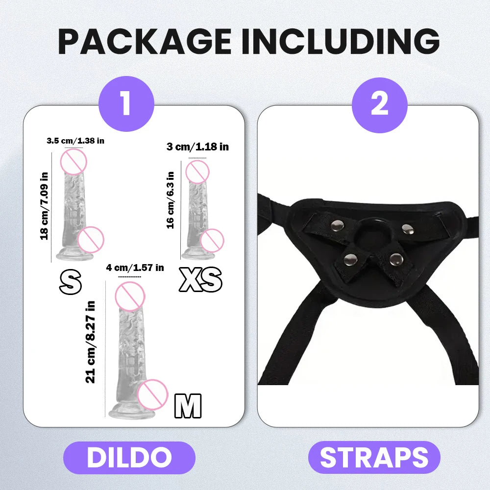 1 pc Wearable Backpack Penis, Lesbian Realistic Dildo Panty Harness. (1 pieza de consolador en forma de pene, con arnés de tipo panty.)