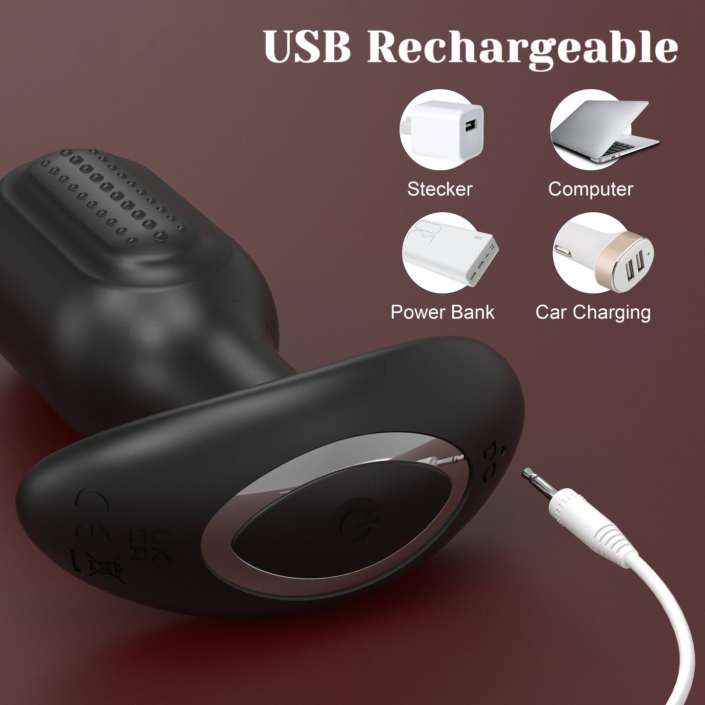 Vibrating Anal Plug and Male Prostate Massager. Includes iPhone / Android App ( Vibrador anal y masajeador de próstata masculino. Incluye app para iPhone/Android)