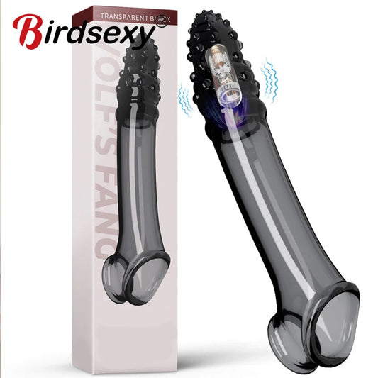 Condón reutilizable, funda de extensión para pene, retardante de eyaculación, funda para pene, extensor de pene, vibrador