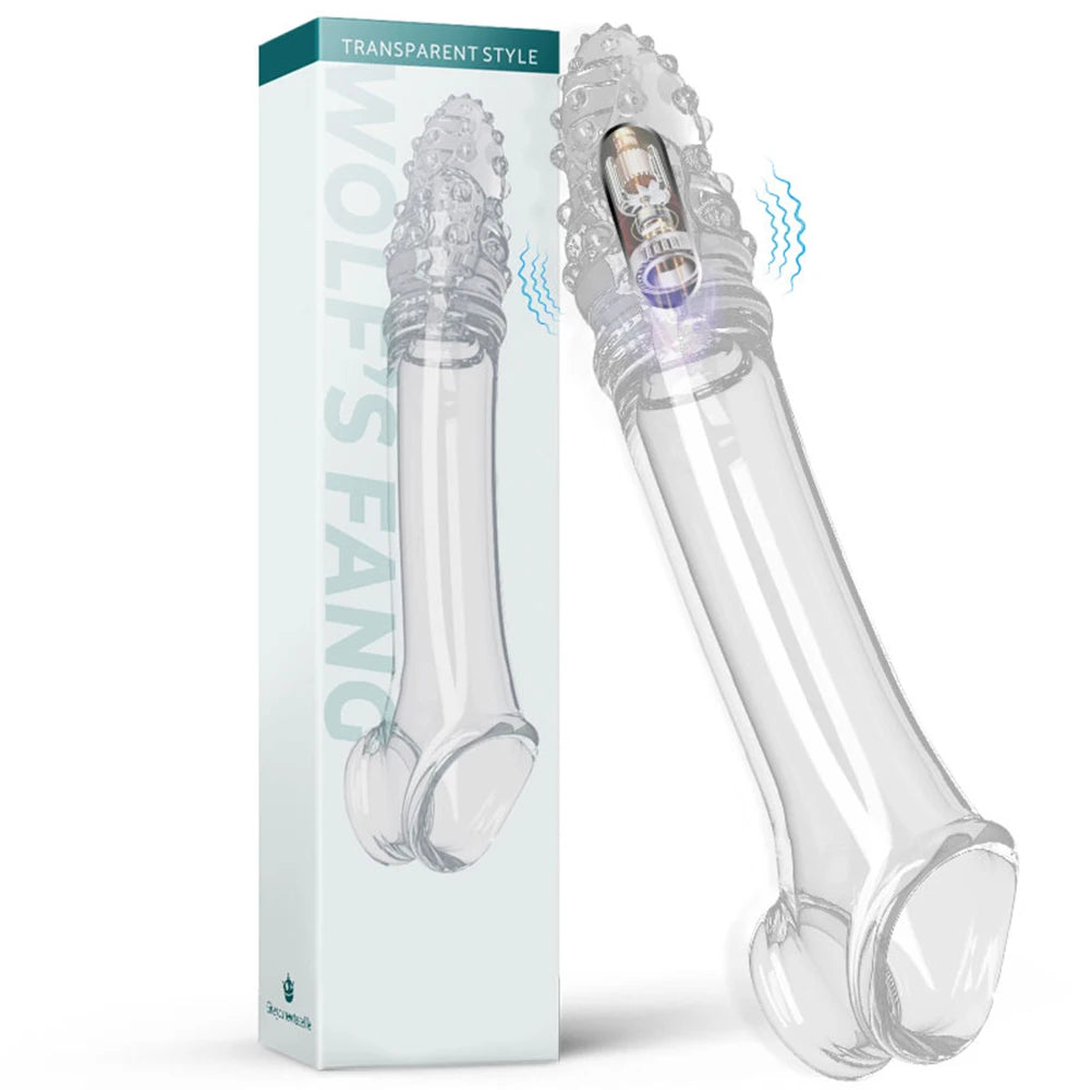 Condón reutilizable, funda de extensión para pene, retardante de eyaculación, funda para pene, extensor de pene, vibrador