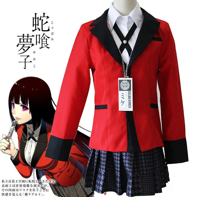 Anime Kakegurui Jabami Yumeko Costume Halloween. Japanese School Girls JK Uniform Halloween. (Disfraz de Jabami Yumeko de Anime Kakegurui para Halloween. Uniforme escolar japonés .)