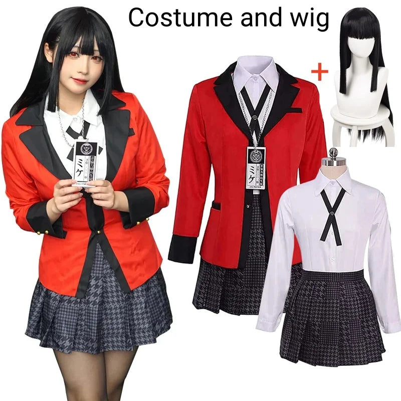 Anime Kakegurui Jabami Yumeko Costume Halloween. Japanese School Girls JK Uniform Halloween. (Disfraz de Jabami Yumeko de Anime Kakegurui para Halloween. Uniforme escolar japonés .)