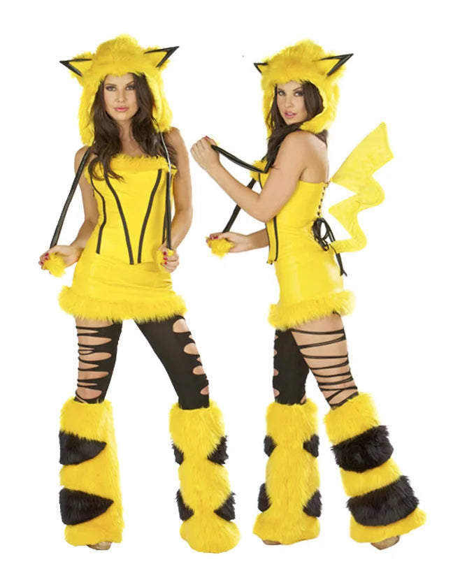 Woman Sexy Animals Costume Bunny White Leopard Fox for Halloween. (Disfraz de conejita, leopardo y zorro blanco sexy de mujer para Halloween)