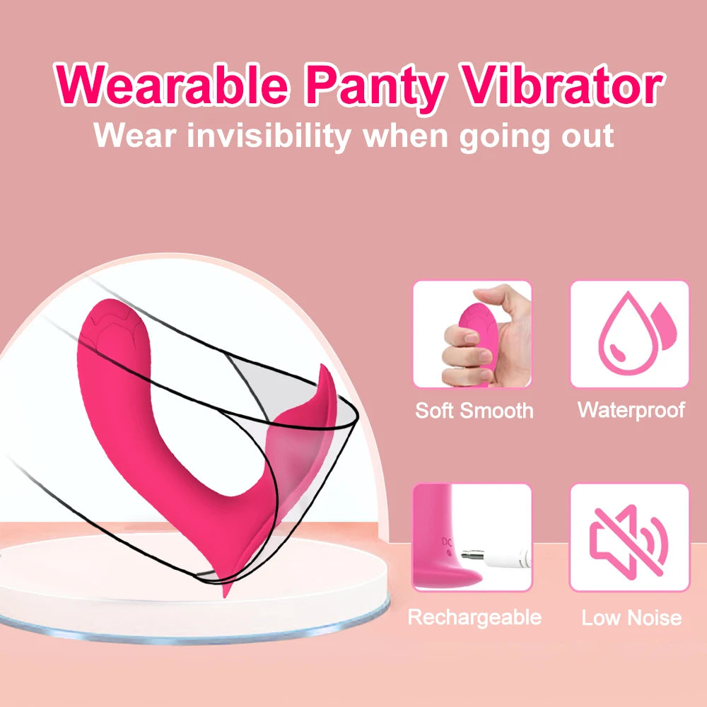Bluetooth Wearable Vibrator G Spot Clitoral Vaginal Massage Masturbator. (Vibrador portátil Bluetooth, masturbador masajeador vaginal, de clítoris,  y punto G).