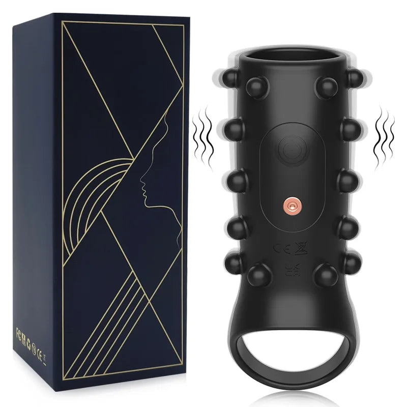 Vibrating Penis Sleeve, Cock Ring, G Spot Stimulate, Delay Ejaculation.(Funda vibratoria y anillo para el pene, estimulación del punto G, retraso de la eyaculación).
