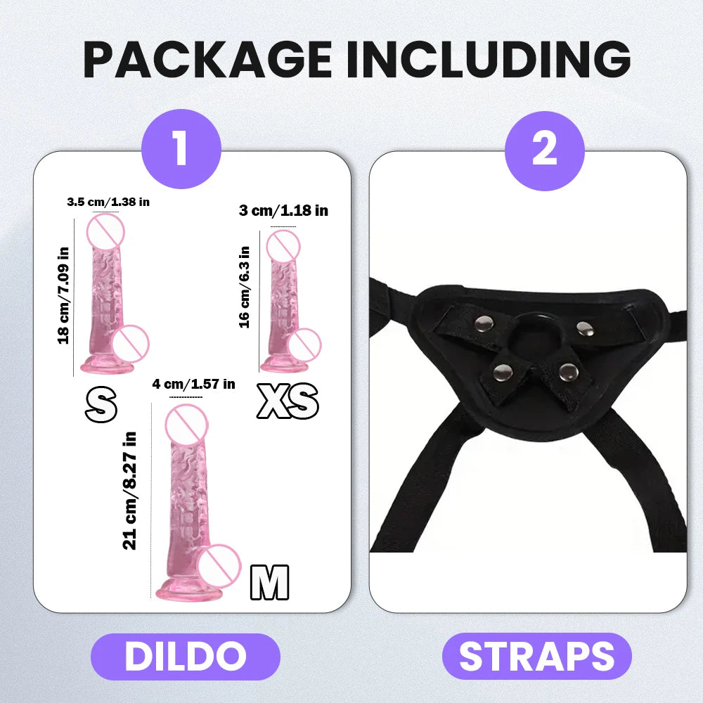1 pc Wearable Backpack Penis, Lesbian Realistic Dildo Panty Harness. (1 pieza de consolador en forma de pene, con arnés de tipo panty.)