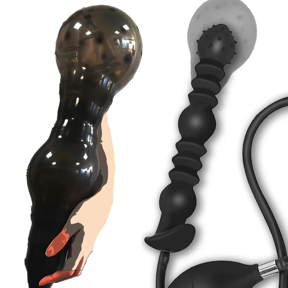 BDSM Inflatable Anal Plug, Dilator and Extender, G- Spot Stimulator and Prostate Massager. (Juguete anal inflable para BDSM, dilatador y extensor, estimulador del punto G, y masajeador de próstata).