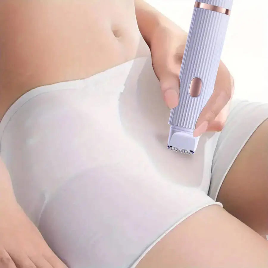 Two in one women's electric shaver - suitable for eyebrows, face, legs, and armpits, portable wet and dry hair remover. (Afeitadora eléctrica dos en uno para mujeres: adecuada para cejas, rostro, piernas y axilas, depiladora portátil en seco y húmedo).