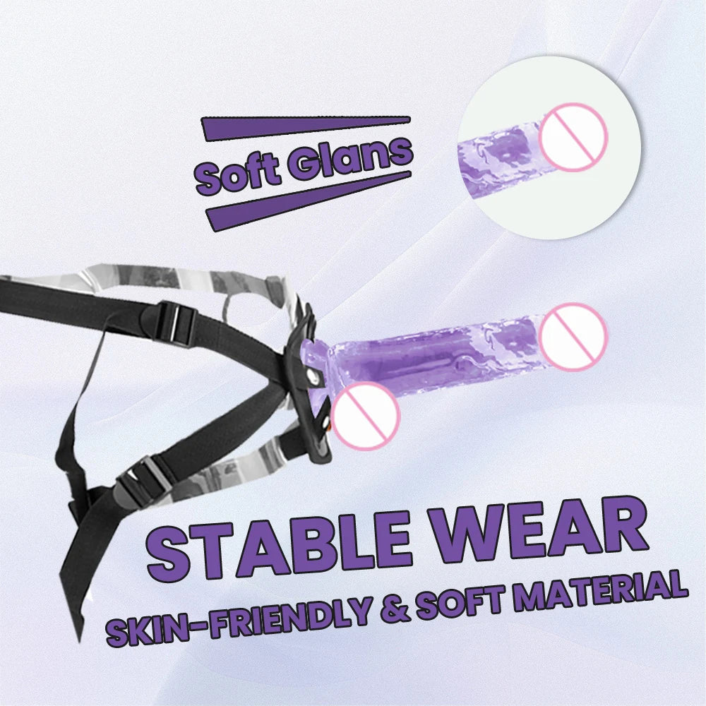 1 pc Wearable Backpack Penis, Lesbian Realistic Dildo Panty Harness. (1 pieza de consolador en forma de pene, con arnés de tipo panty.)