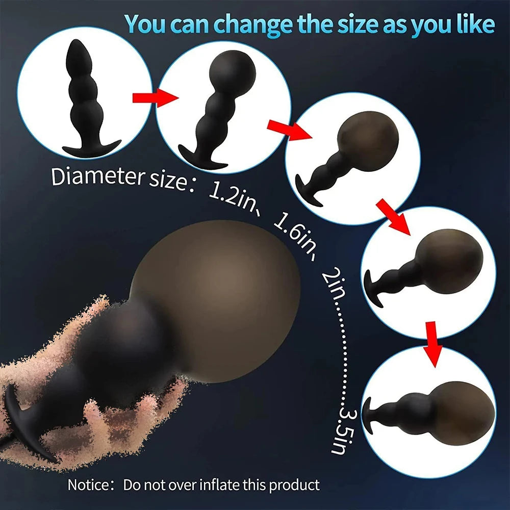 BDSM Inflatable Anal Plug, Dilator and Extender, G- Spot Stimulator and Prostate Massager. (Juguete anal inflable para BDSM, dilatador y extensor, estimulador del punto G, y masajeador de próstata).