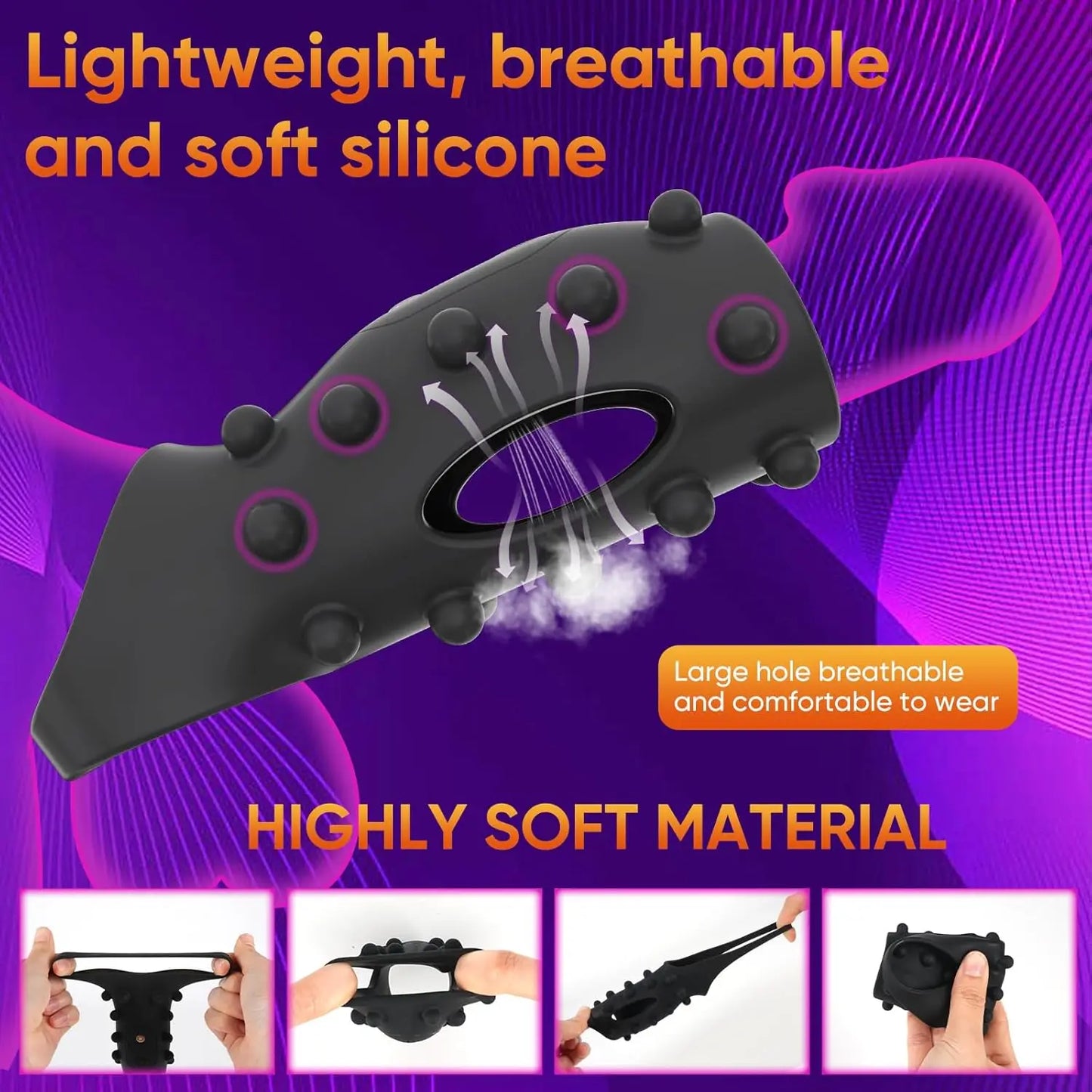 Vibrating Penis Sleeve, Cock Ring, G Spot Stimulate, Delay Ejaculation.(Funda vibratoria y anillo para el pene, estimulación del punto G, retraso de la eyaculación).
