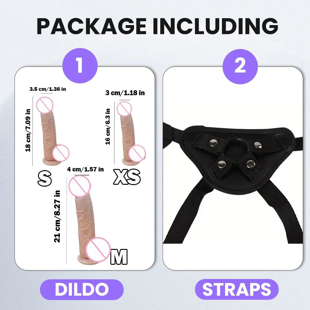 1 pc Wearable Backpack Penis, Lesbian Realistic Dildo Panty Harness. (1 pieza de consolador en forma de pene, con arnés de tipo panty.)