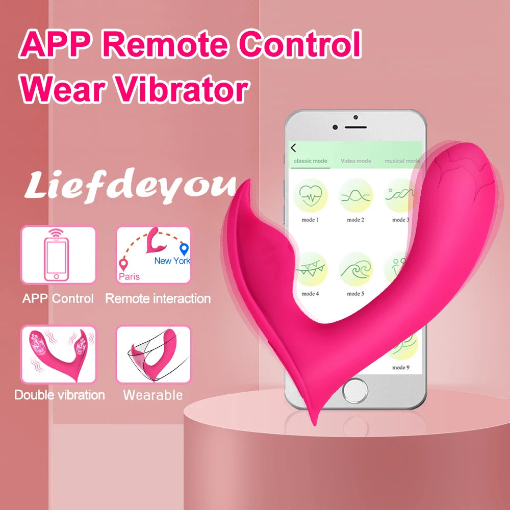 Bluetooth Wearable Vibrator G Spot Clitoral Vaginal Massage Masturbator. (Vibrador portátil Bluetooth, masturbador masajeador vaginal, de clítoris,  y punto G).