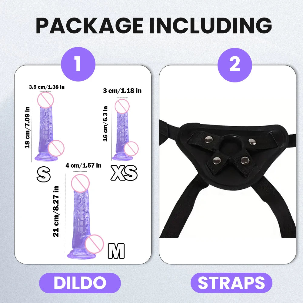 1 pc Wearable Backpack Penis, Lesbian Realistic Dildo Panty Harness. (1 pieza de consolador en forma de pene, con arnés de tipo panty.)