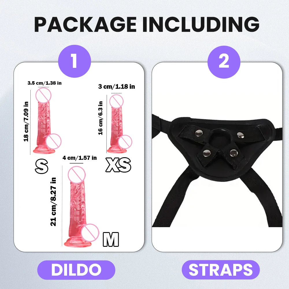 1 pc Wearable Backpack Penis, Lesbian Realistic Dildo Panty Harness. (1 pieza de consolador en forma de pene, con arnés de tipo panty.)