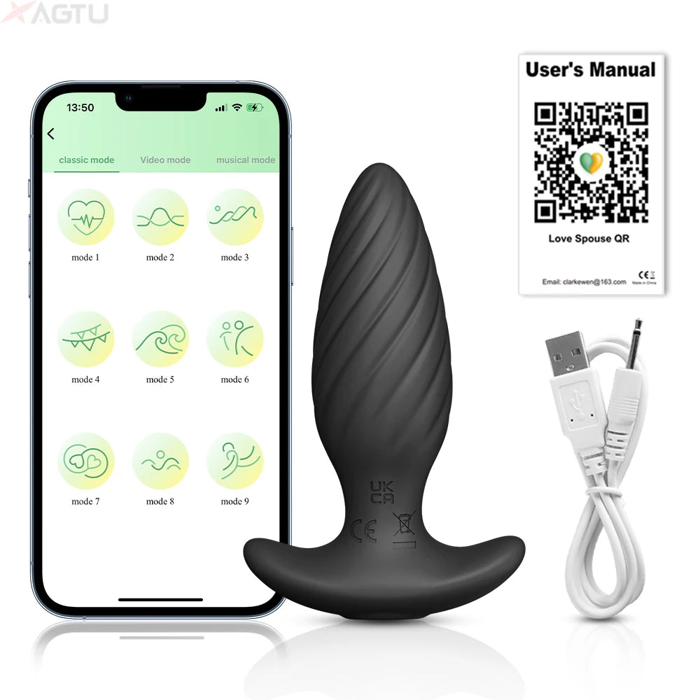 Vibrating Anal Plug and Male Prostate Massager. Includes iPhone / Android App ( Vibrador anal y masajeador de próstata masculino. Incluye app para iPhone/Android)