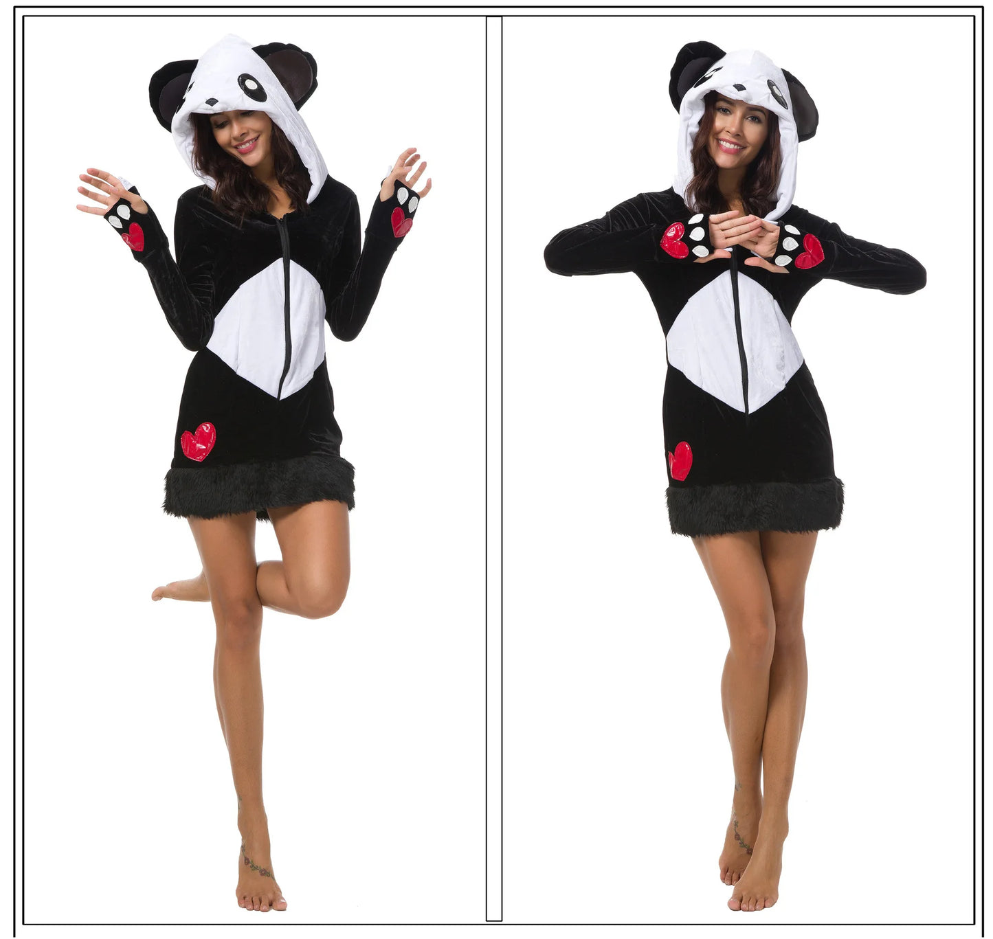 Woman Sexy Animals Costume Bunny White Leopard Fox for Halloween. (Disfraz de conejita, leopardo y zorro blanco sexy de mujer para Halloween)