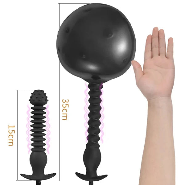 BDSM Inflatable Anal Plug, Dilator and Extender, G- Spot Stimulator and Prostate Massager. (Juguete anal inflable para BDSM, dilatador y extensor, estimulador del punto G, y masajeador de próstata).