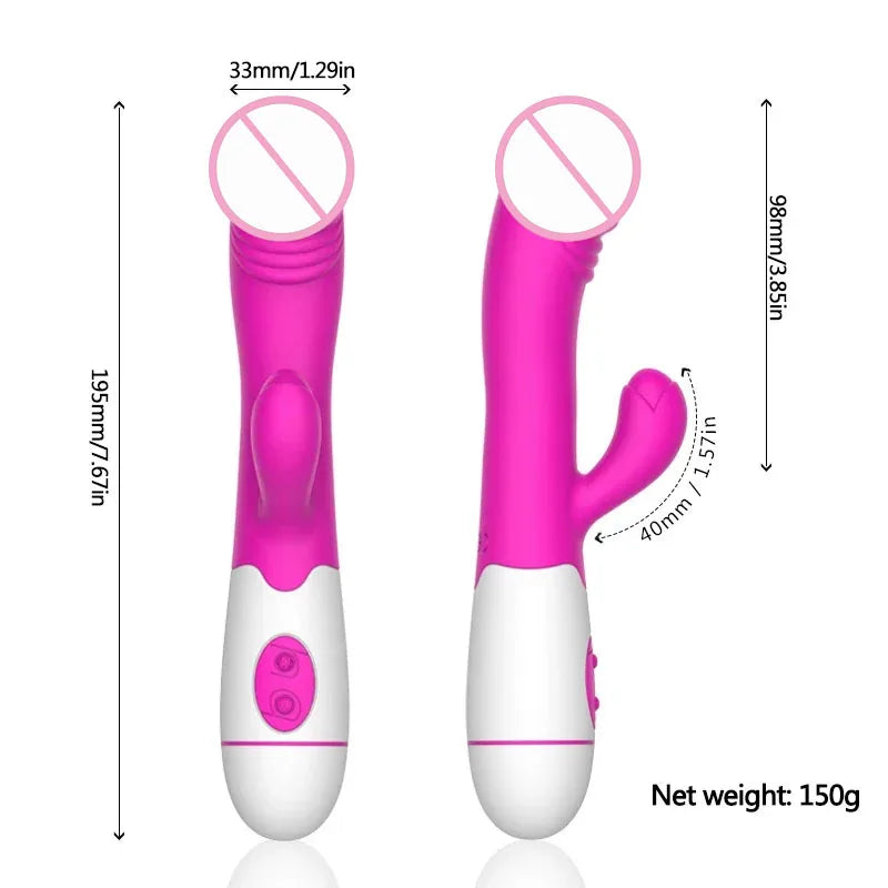 30 Speed G-spot Vibrator, Vaginal/Clitoral Massager, Batteries not included. (Vibrador de punto G de 30 velocidades, masajeador vaginal/clítoris, pilas no incluidas).