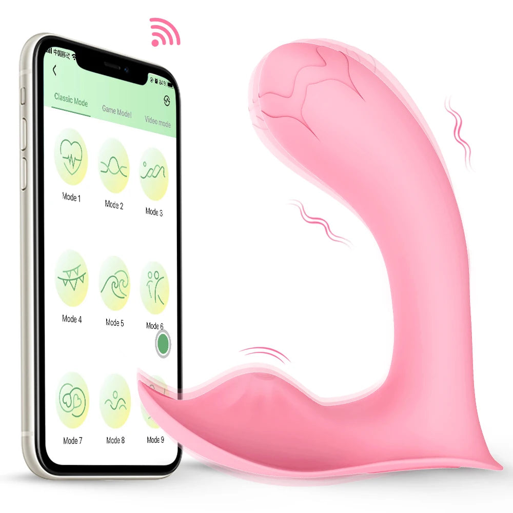 Bluetooth Wearable Vibrator G Spot Clitoral Vaginal Massage Masturbator. (Vibrador portátil Bluetooth, masturbador masajeador vaginal, de clítoris,  y punto G).