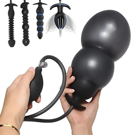 BDSM Inflatable Anal Plug, Dilator and Extender, G- Spot Stimulator and Prostate Massager. (Juguete anal inflable para BDSM, dilatador y extensor, estimulador del punto G, y masajeador de próstata).