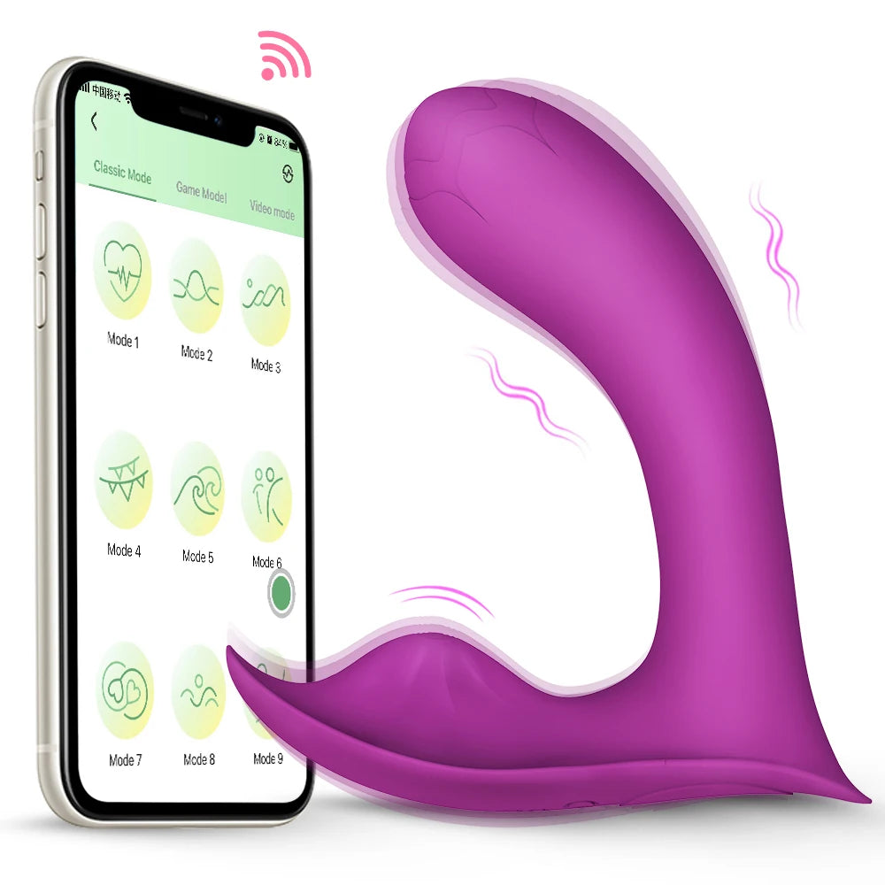 Bluetooth Wearable Vibrator G Spot Clitoral Vaginal Massage Masturbator. (Vibrador portátil Bluetooth, masturbador masajeador vaginal, de clítoris,  y punto G).