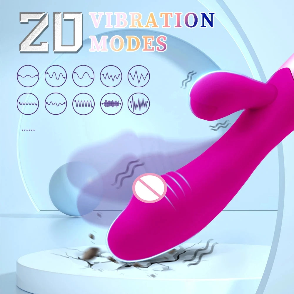 Powerful Rabbit Vibrator Dildo. Dual Vibration: G Spot and Clitoris Stimulation.  (Potente vibrador tipo conejo. Vibración dual: estimulación del punto G y del clítoris).