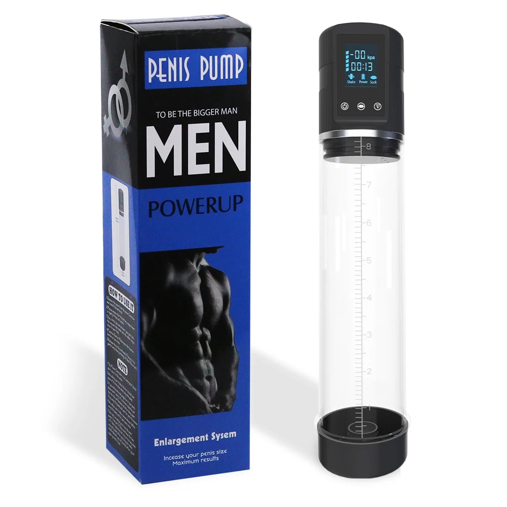 Automatic Penis Enlargement Pump for Men.  Dilate Trainer Penis Vacuum Pump. (Bomba automática para alargamiento de pene para hombres. Bomba de vacío para dilatación de pene).
