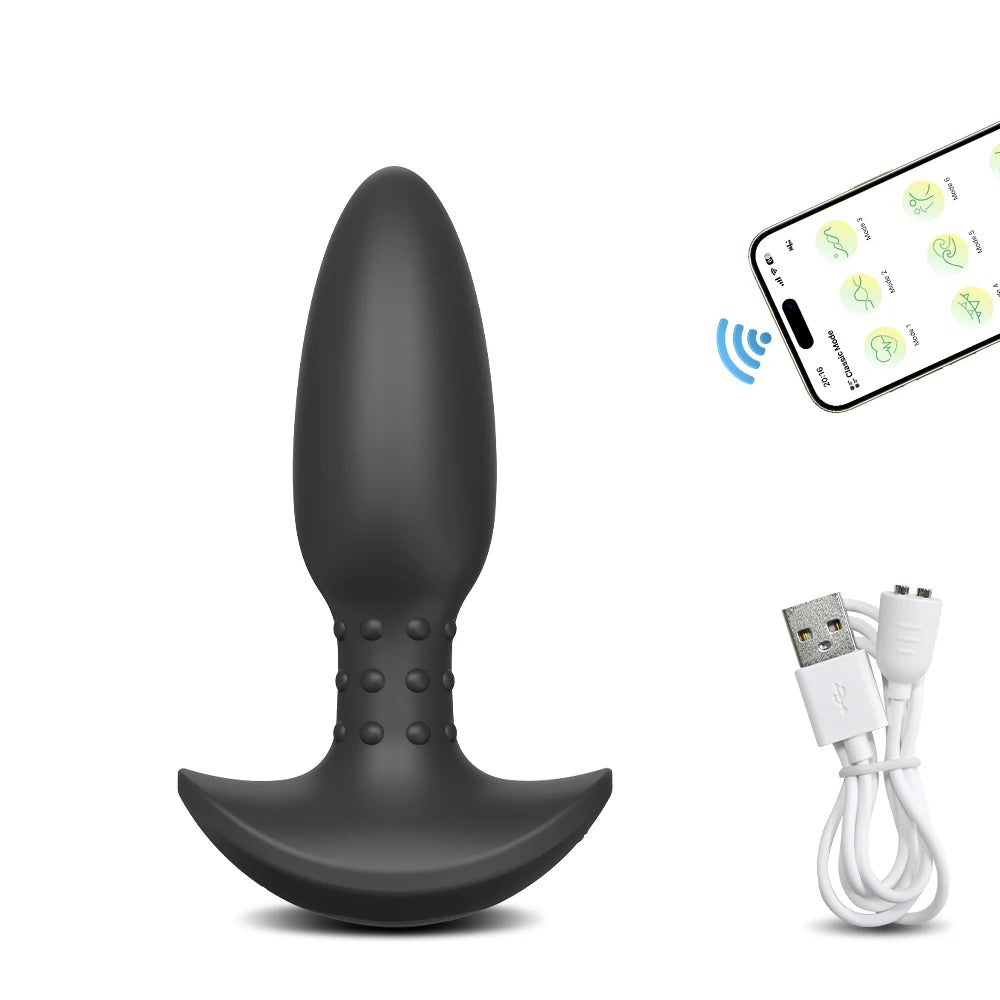 Vibrating Anal Plug and Male Prostate Massager. Includes iPhone / Android App ( Vibrador anal y masajeador de próstata masculino. Incluye app para iPhone/Android)