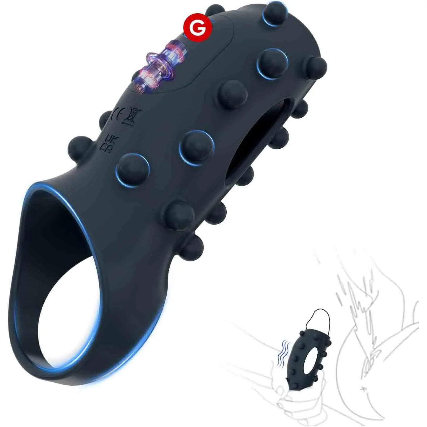 Vibrating Penis Sleeve, Cock Ring, G Spot Stimulate, Delay Ejaculation.(Funda vibratoria y anillo para el pene, estimulación del punto G, retraso de la eyaculación).